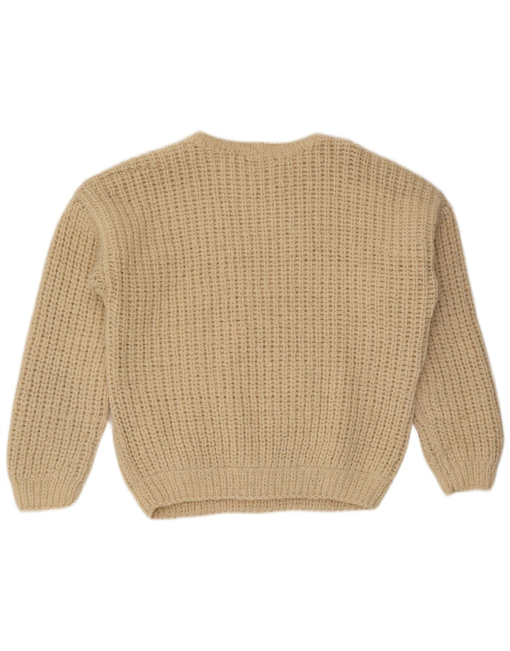 Vintage męski sweter z okrągłym dekoltem XL, beżowy