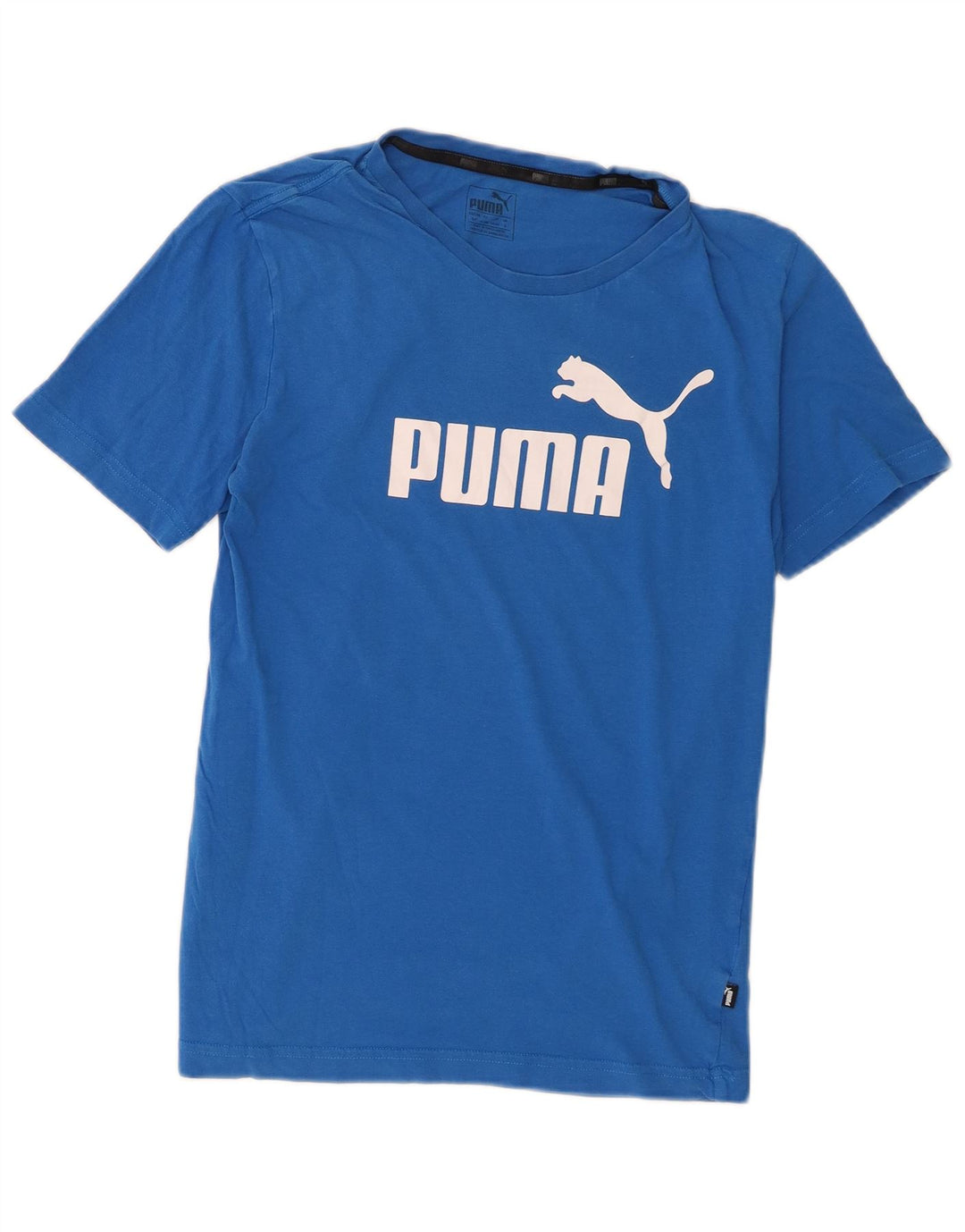 Męski T-shirt z grafiką Puma, mały, niebieski, bawełniany