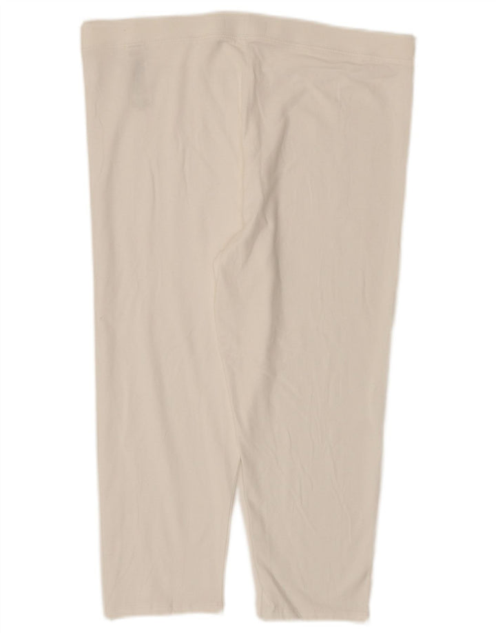 Marks & Spencer Damskie legginsy Capri UK 16, duże, białe, bawełniane