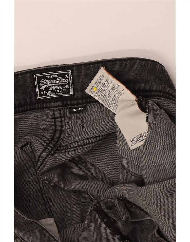 Damskie jeansy Superdry Slim W29 L32 Szara bawełna