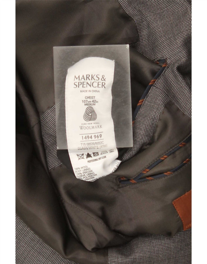 Marks & Spencer Męska marynarka zapinana na 2 guziki UK 42, duża, szara wełna