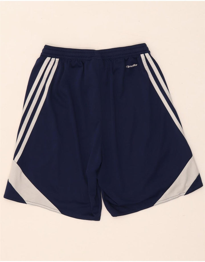 Męskie spodenki sportowe Adidas Climalite, mały, niebieski, poliester z blokami kolorów