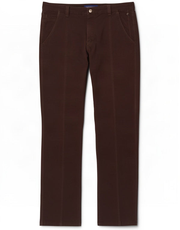Trussardi Męskie proste spodnie chino IT 50 Large W34 L32 Brązowe bawełniane