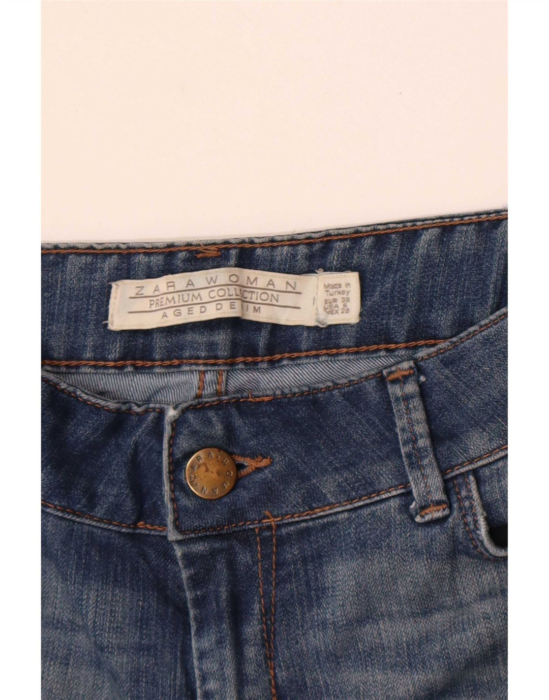 Damskie jeansy rozkloszowane Zara EU 38 Small W28 L30 Niebieskie