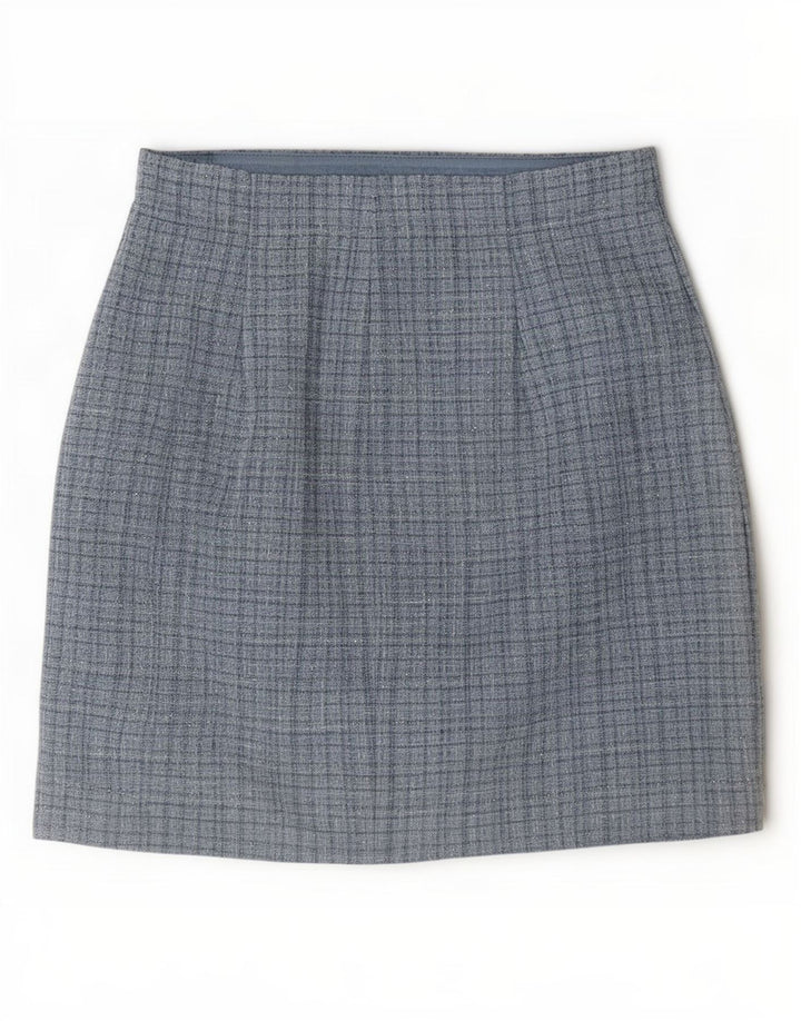 Damska spódniczka mini Guess UK 10 Small W28 z poliestru w niebieską kratkę