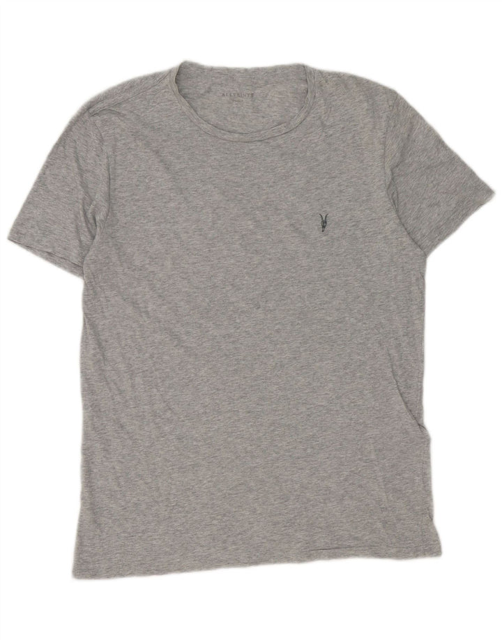 T-shirt męski All Saints, średnioszary, bawełniany w plamki