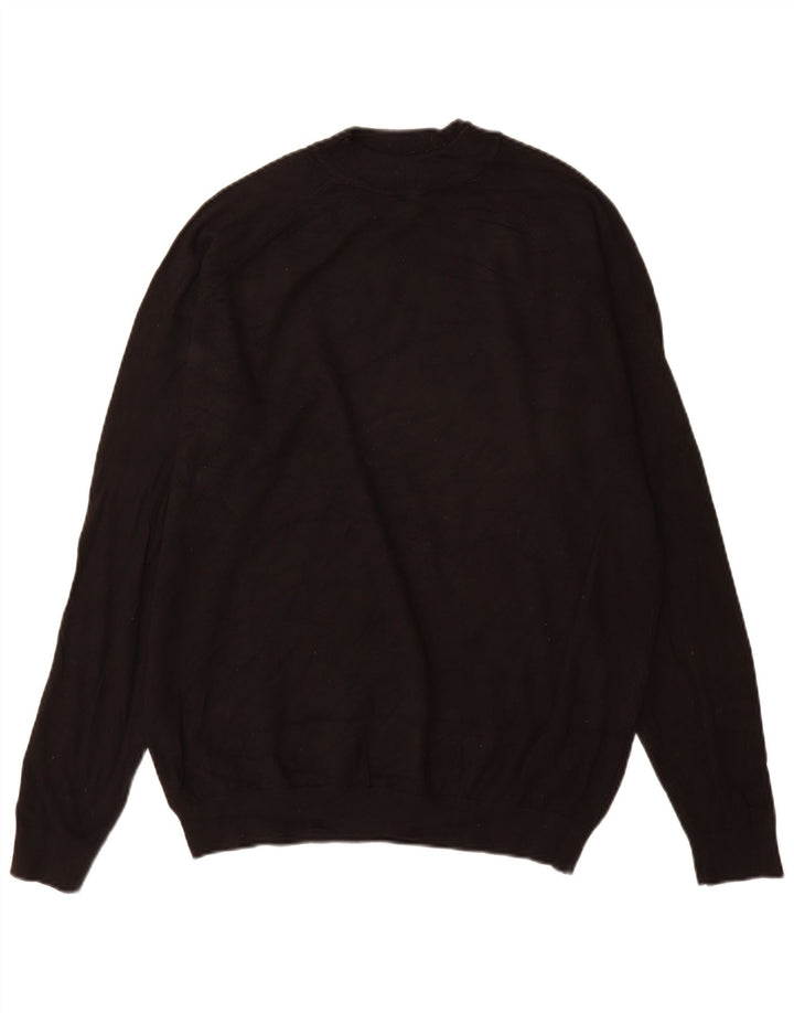 Zara Męski sweter z golfem, duży, czarny, wiskozowy