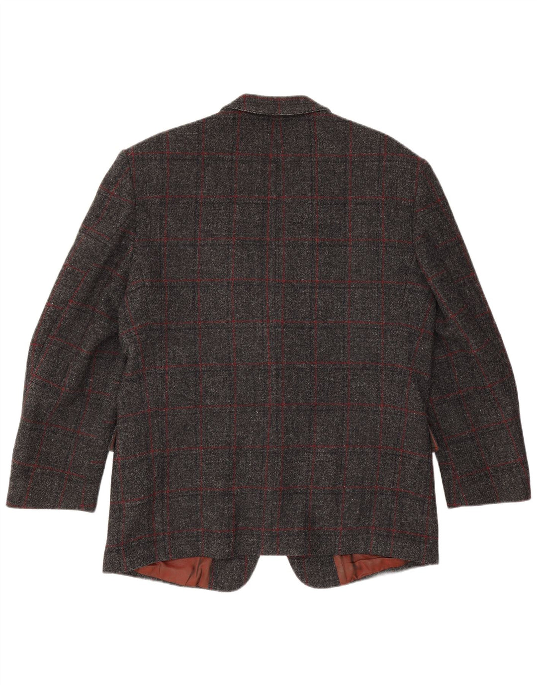 Męska marynarka Scirocco Harris Tweed zapinana na 2 guziki UK 40 w dużą szarą kratkę