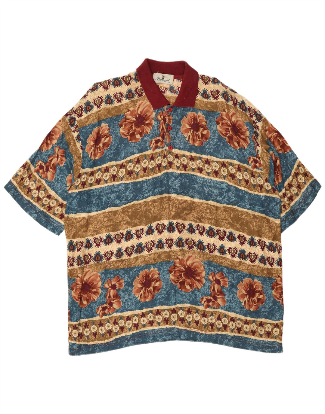 Męska koszulka polo Bramante 2XL w wielokolorowe kwiaty