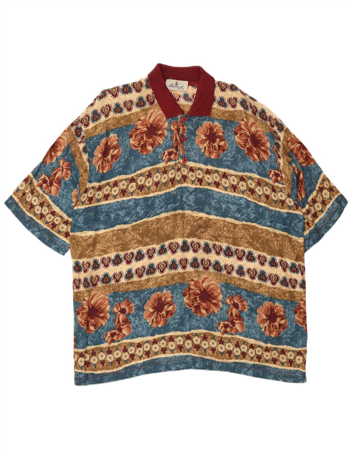 Męska koszulka polo Bramante 2XL w wielokolorowe kwiaty