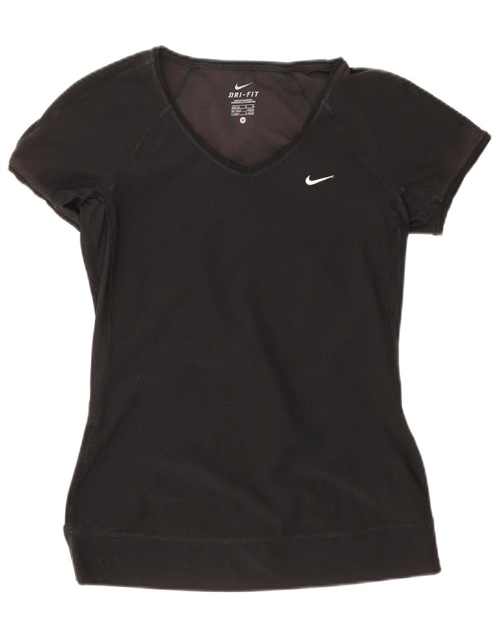 Damska koszulka Nike Dri Fit Top UK 12/14, średni czarny poliester