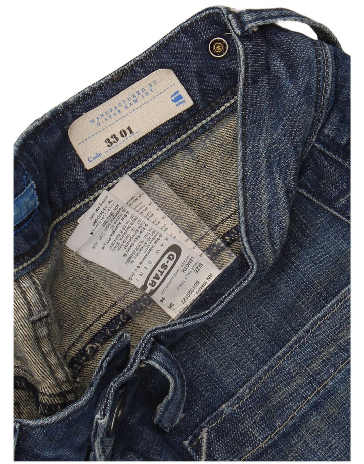 Damskie super cienkie dżinsy G-STAR W28 L34 Niebieskie bawełniane