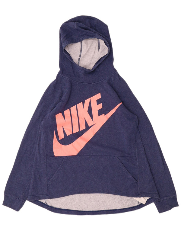 Dziewczęca bluza z kapturem z grafiką Nike 13-14 lat XL, granatowa, bawełniana