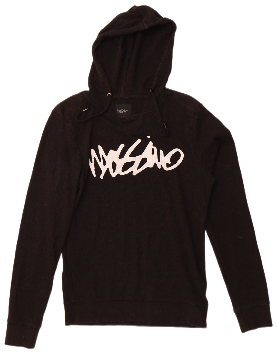 Męski top z kapturem i grafiką Mossimo z długim rękawem, średni czarny