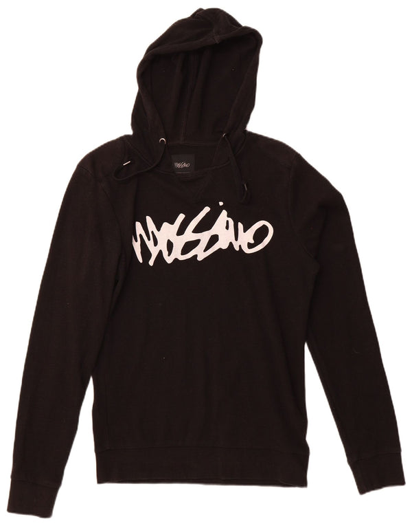Męski top z kapturem i grafiką Mossimo z długim rękawem, średni czarny