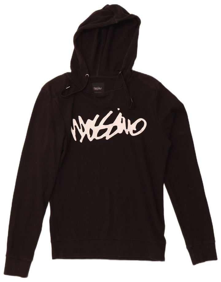 Męski top z kapturem i grafiką Mossimo z długim rękawem, średni czarny