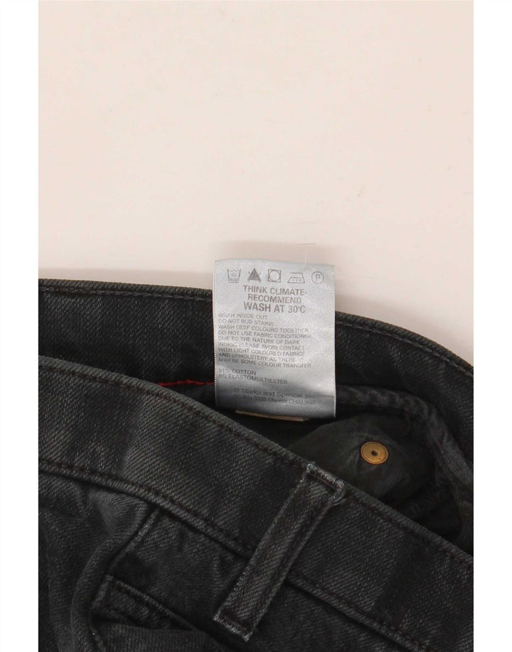 Marks & Spencer Męskie niebieskie dżinsy Harbor Straight W34 L35 Czarne bawełniane