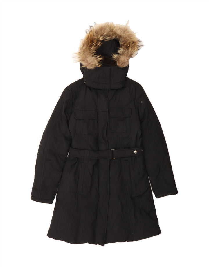 GAS Womens Hooded Padded Coat IT 44 Medium Black Polyamide Vintage Gas and Second-Hand Gas from Messina Hembry 