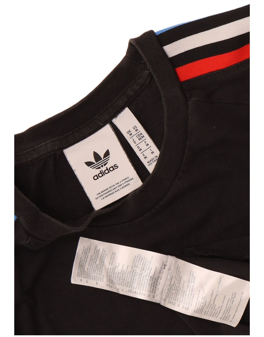 Męska koszulka z grafiką Adidas, średnia, czarna bawełna