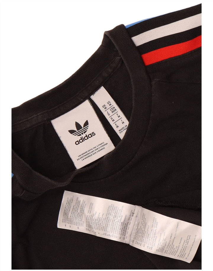 Męska koszulka z grafiką Adidas, średnia, czarna bawełna