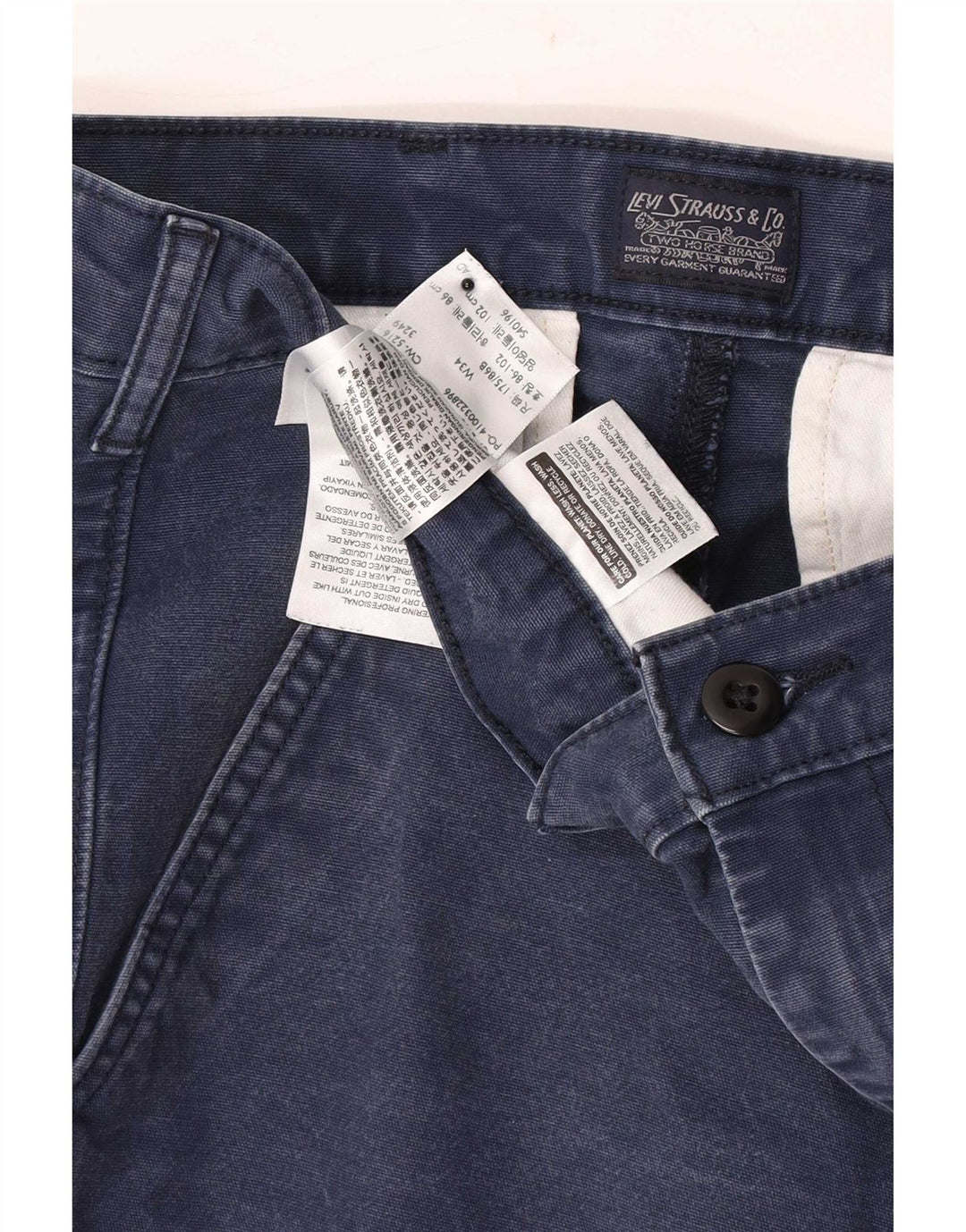 Męskie spodenki chino Levi's W34, duże, granatowe, bawełniane