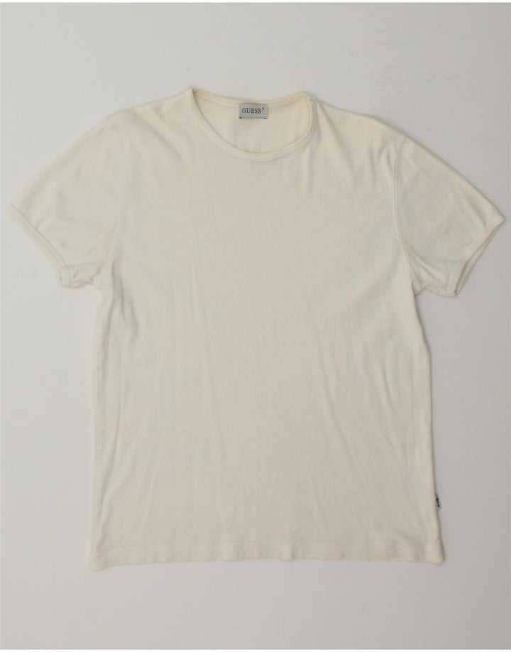 GUESS Womens T-Shirt Top UK 16 Large White Cotton Vintage Guess and Second-Hand Guess from Messina Hembry 
