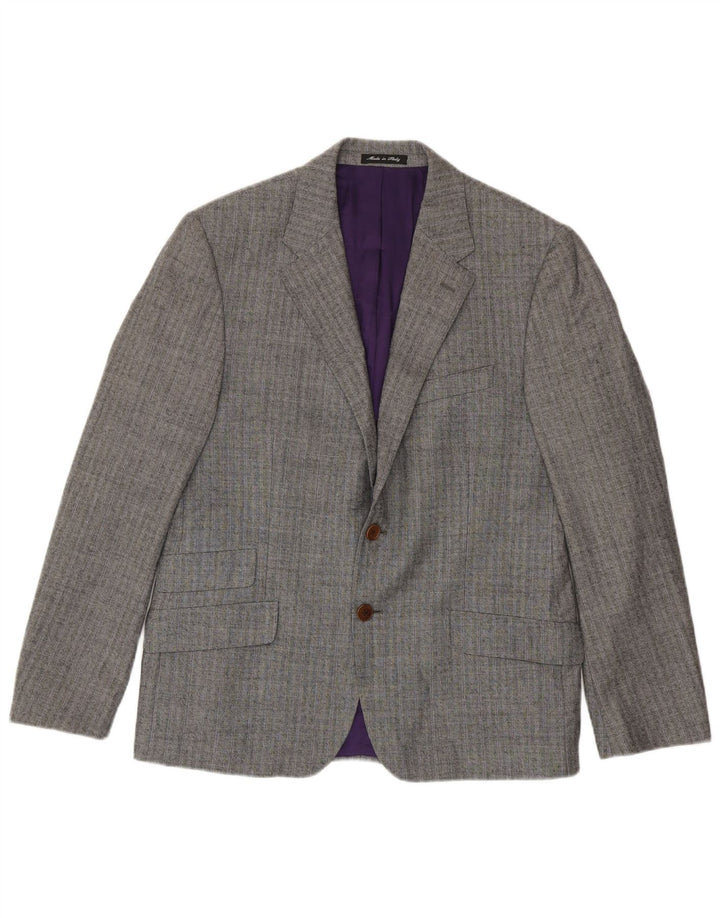 Męska marynarka Paul Smith zapinana na 2 guziki UK 40, duża, szara, wełniana w prążki