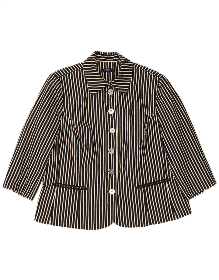Damska marynarka Chaps z rękawem 3/4 i 6 guzikami, UK 18 XL, granatowa w paski