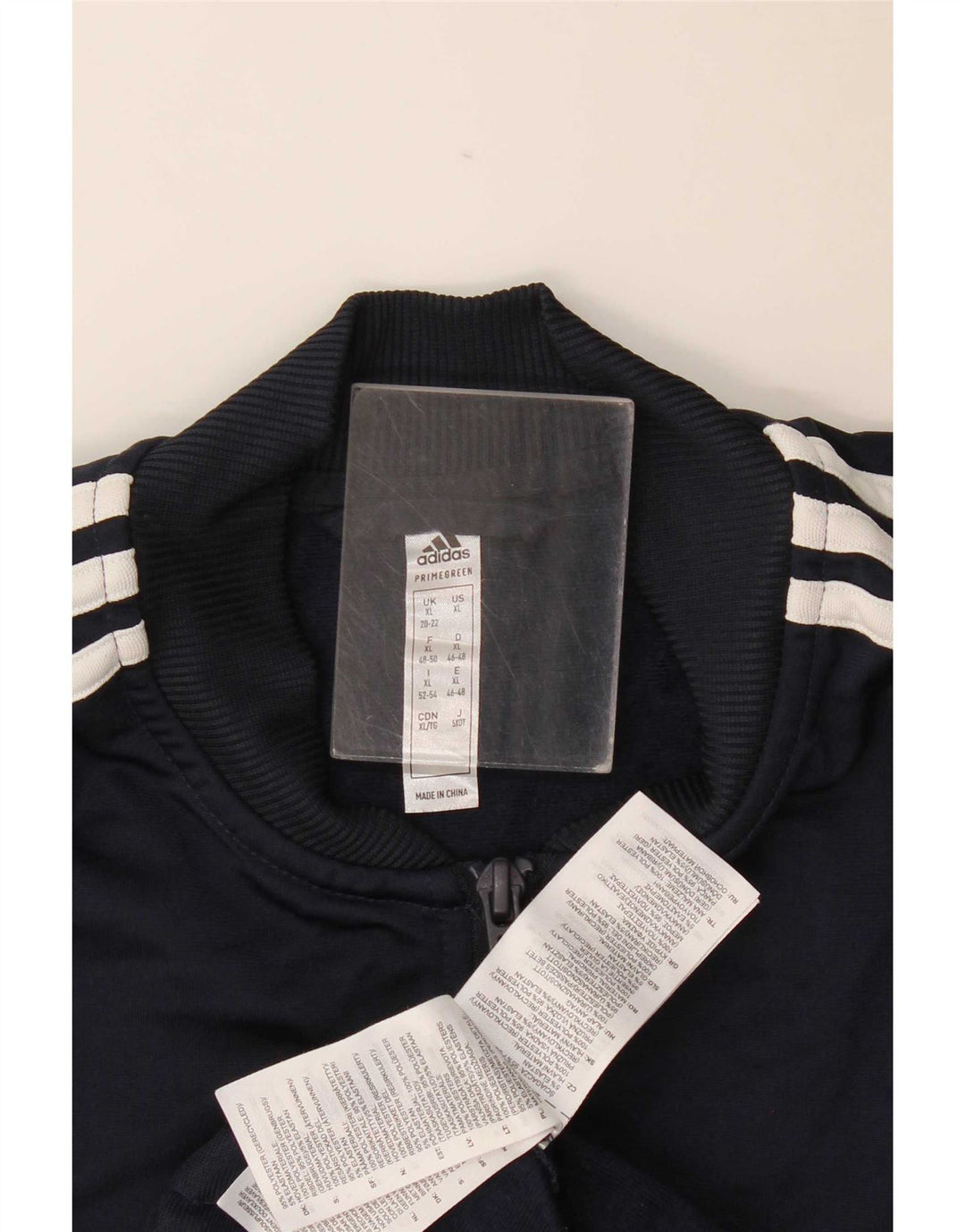 Damska kurtka dresowa Adidas UK 20/22 XL granatowa, poliestrowa