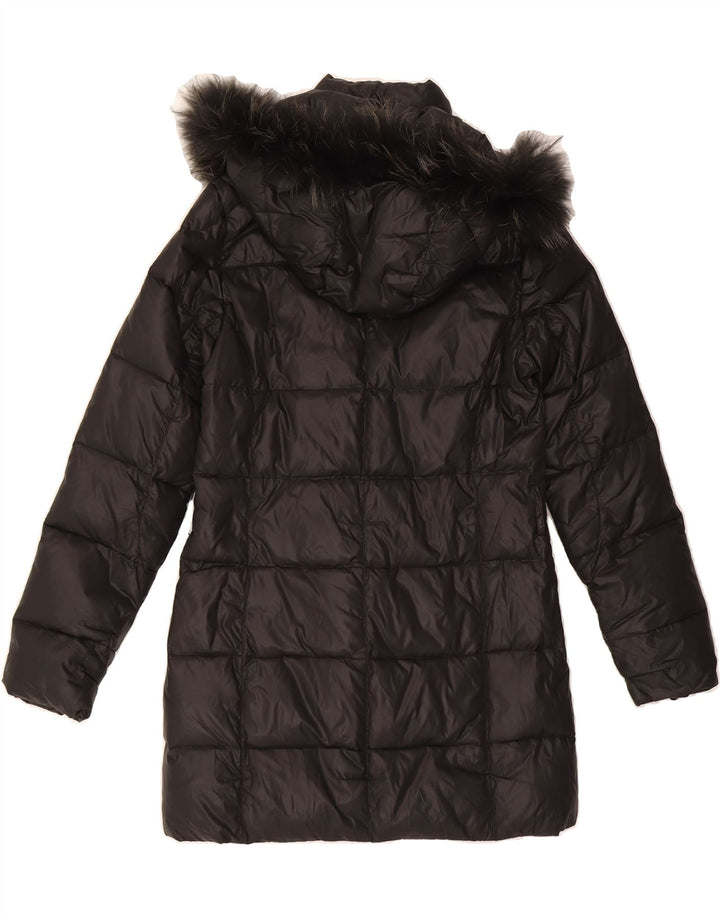 DON GIL Womens Hooded Padded Coat UK 10 Small Black Polyester Vintage Don Gil and Second-Hand Don Gil from Messina Hembry 