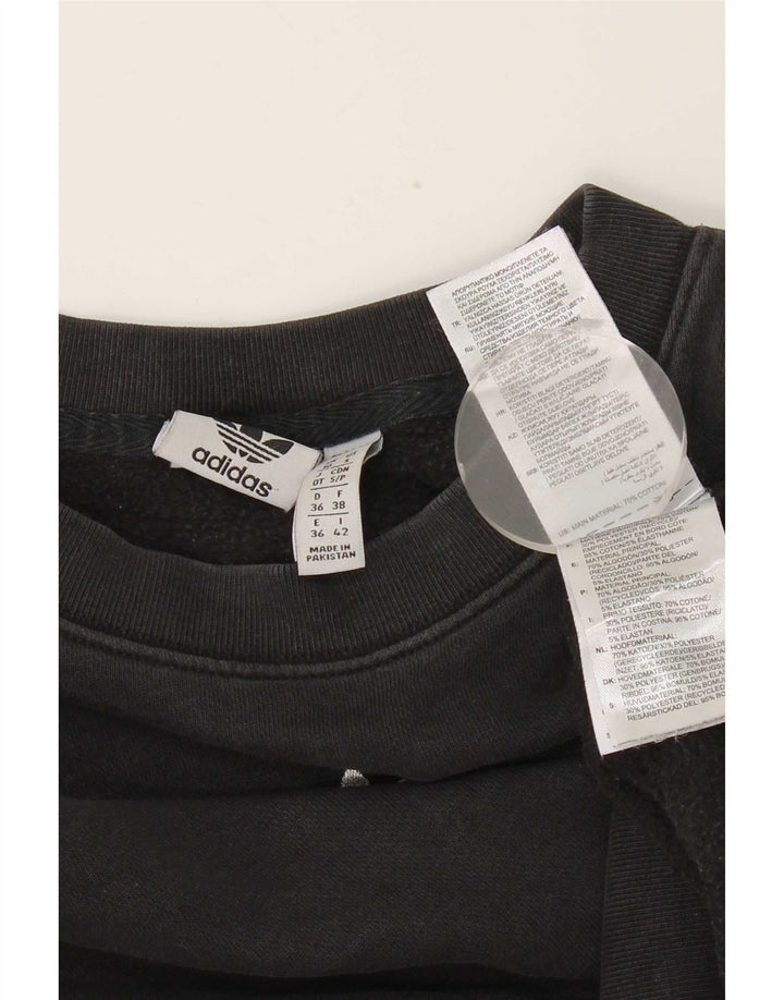 Bluza damska Adidas Crop Oversized Sweter UK 10 Mała czarna bawełna