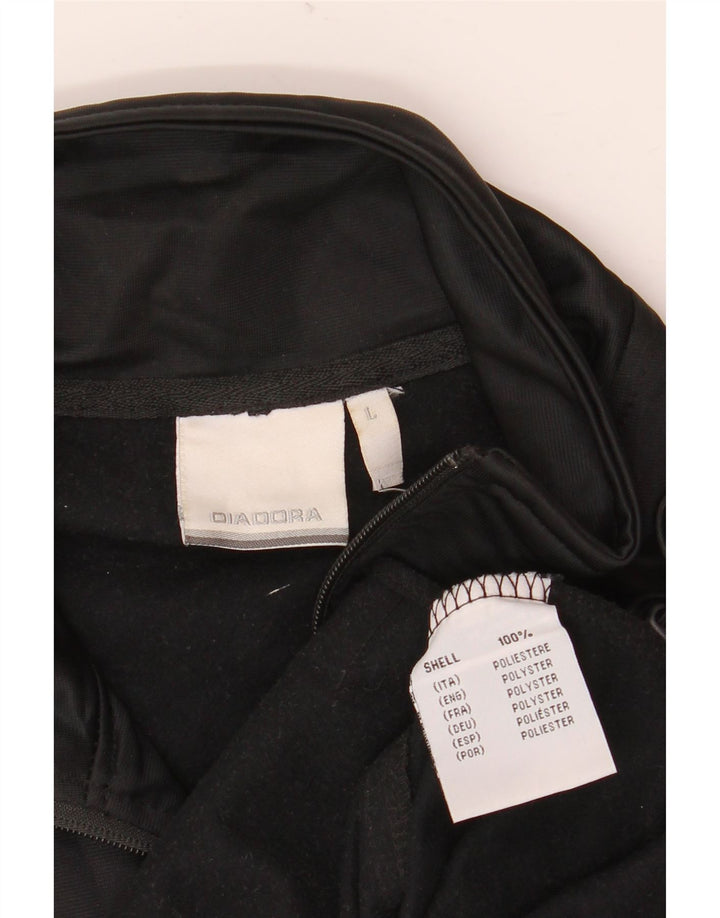 Męska kurtka dresowa Diadora, duży czarny poliester z blokami kolorów