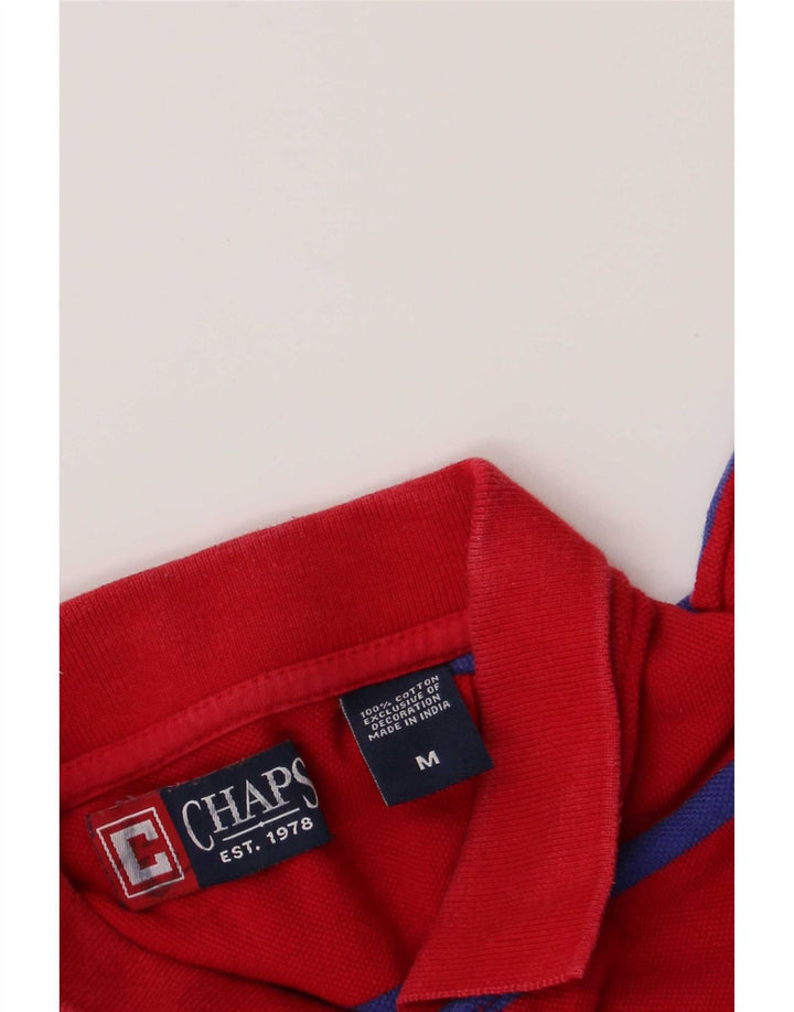 Męska koszulka polo Chaps, bawełniana w średnie czerwone paski