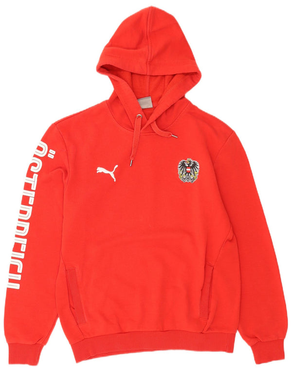 Męski sweter z kapturem Puma z grafiką, średni czerwony