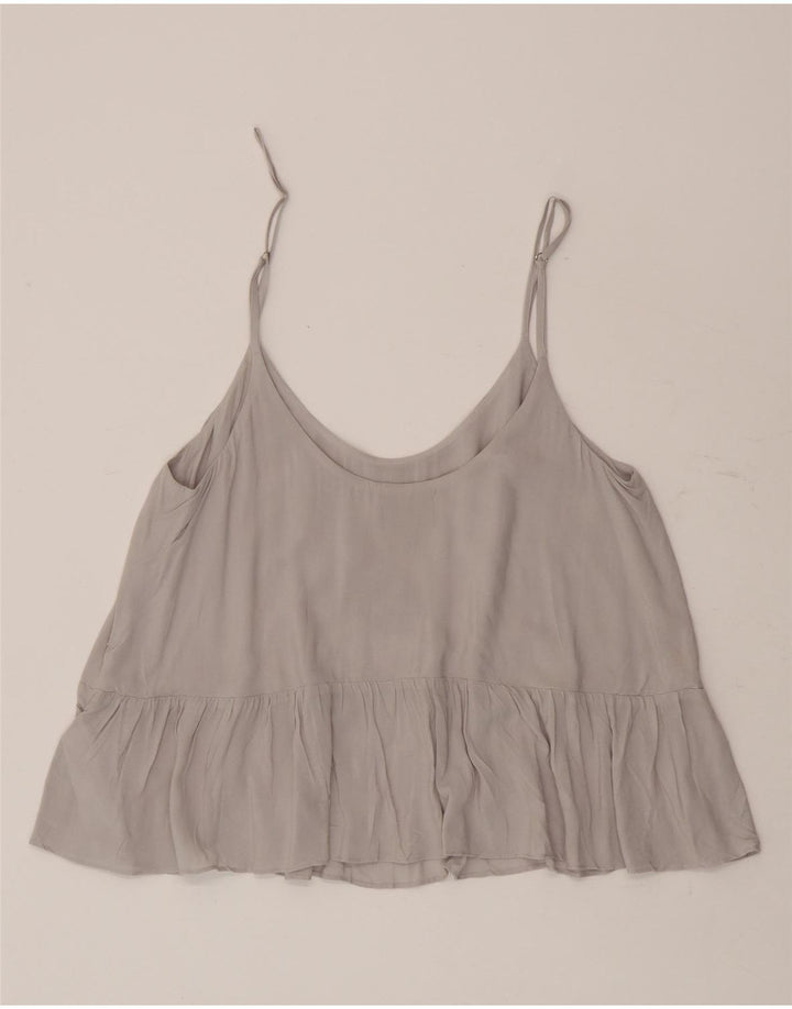 Topshop damski top na ramiączkach UK 10 Small, szara wiskoza