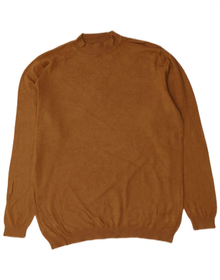 ZARA Mens Crew Neck Jumper Sweater Medium Brown