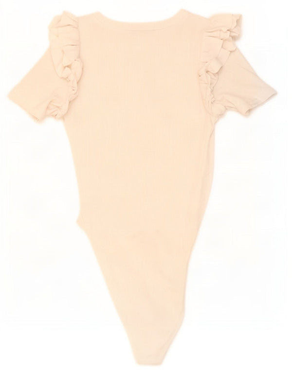 Body damskie Zara UK 12, średnie, złamanej bieli, bawełniane
