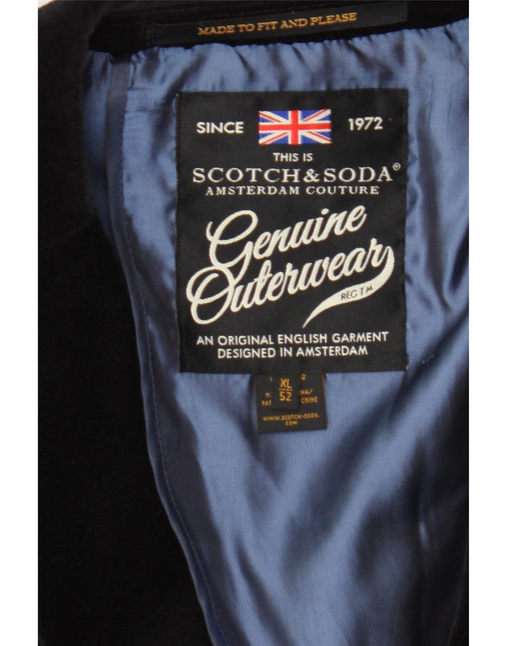 SCOTCH & SODA Męska aksamitna marynarka zapinana na 2 guziki IT 52 XL, czarna, bawełniana