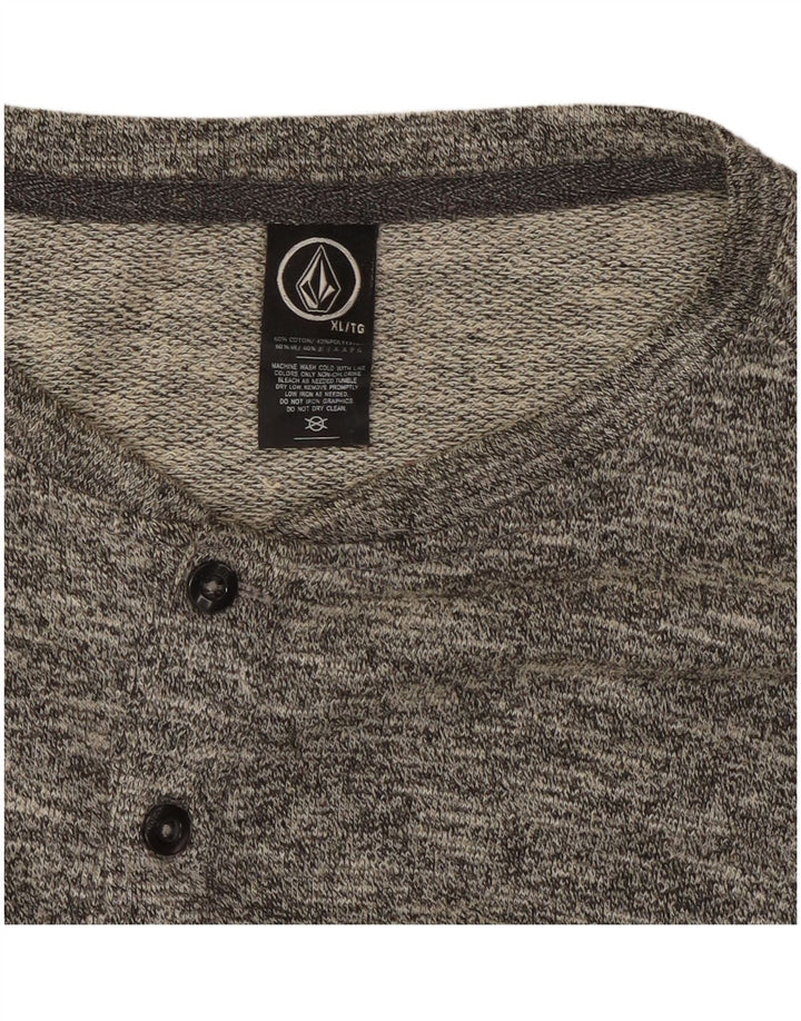Męska koszulka Volcom z długim rękawem XL, szara, nakrapiana bawełna