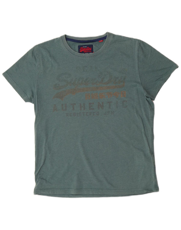 Damska koszulka z grafiką Superdry Top UK 18 XL, zielona bawełna