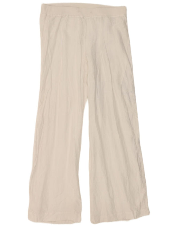 Marks & Spencer Womens High Waist Casual Trousers UK 14 Large W34 L31 White