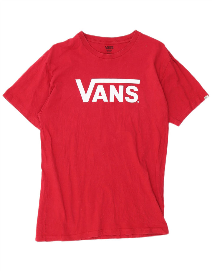 Męski T-shirt z grafiką VANS, bawełniany, średni czerwony