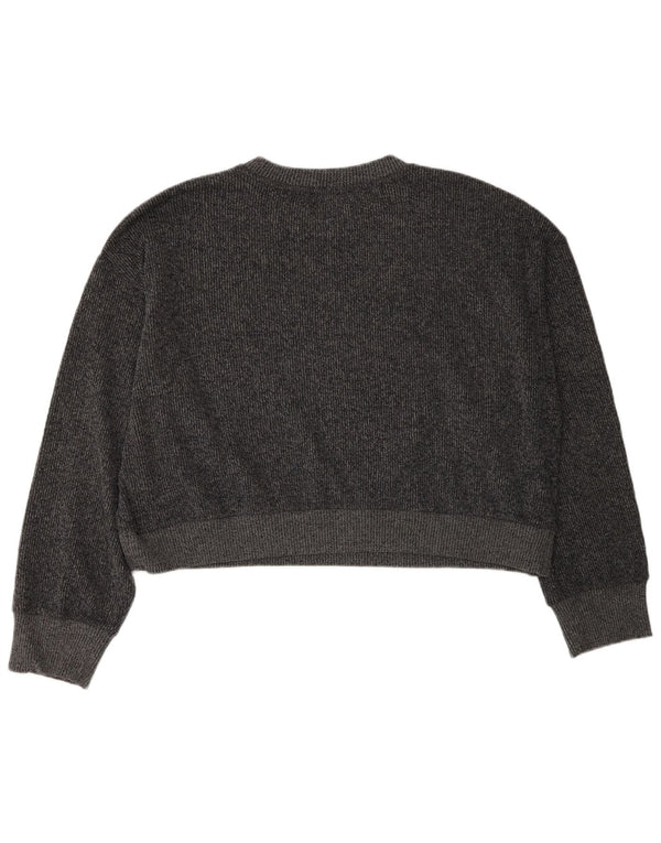 Damski sweter Zara Crop Oversize z okrągłym dekoltem UK 16, duży, szary