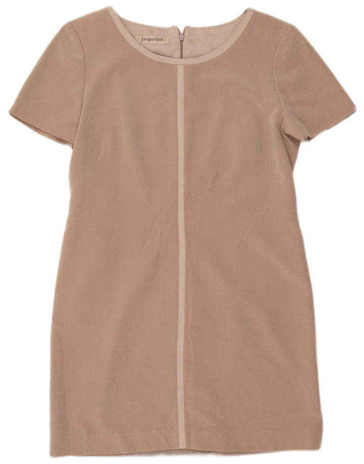 JACQUES VERT Womens Sheath Dress UK 14 Large Beige Polyester