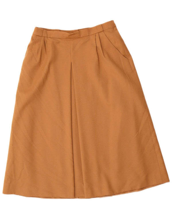 Vintage damska spódnica w kształcie litery A z wysokim stanem EU 38 Medium W26 Brązowa dziewicza wełna