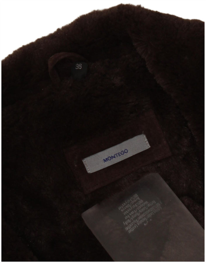Damska kurtka shearling Montego EU 36, mała brązowa skóra
