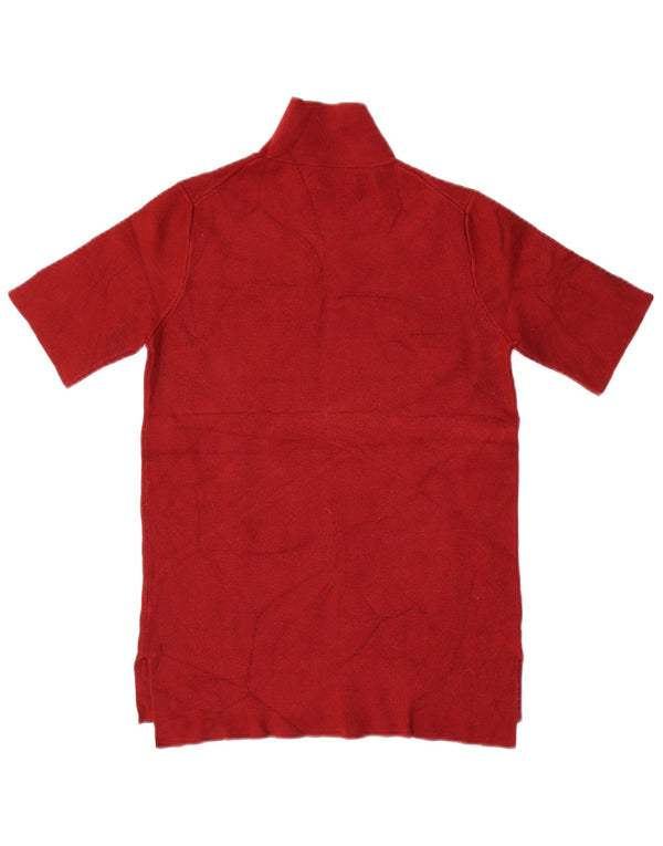 Sweter damski Zara z krótkim rękawem i golfem UK 10 Small Burgundy