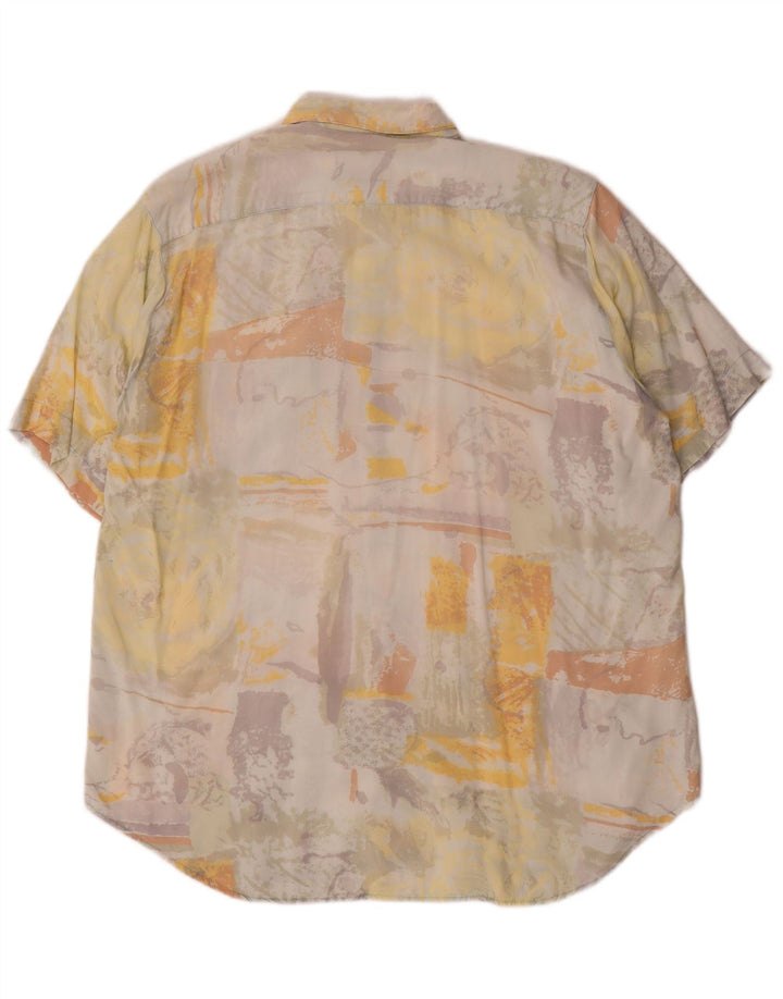 Męska koszula z krótkim rękawem w stylu vintage, abstrakcyjny wzór, duża, wielobarwna