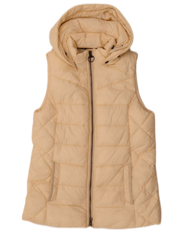 Damska wyściełana kamizelka z kapturem Barbour UK 10 Small, żółty poliamid