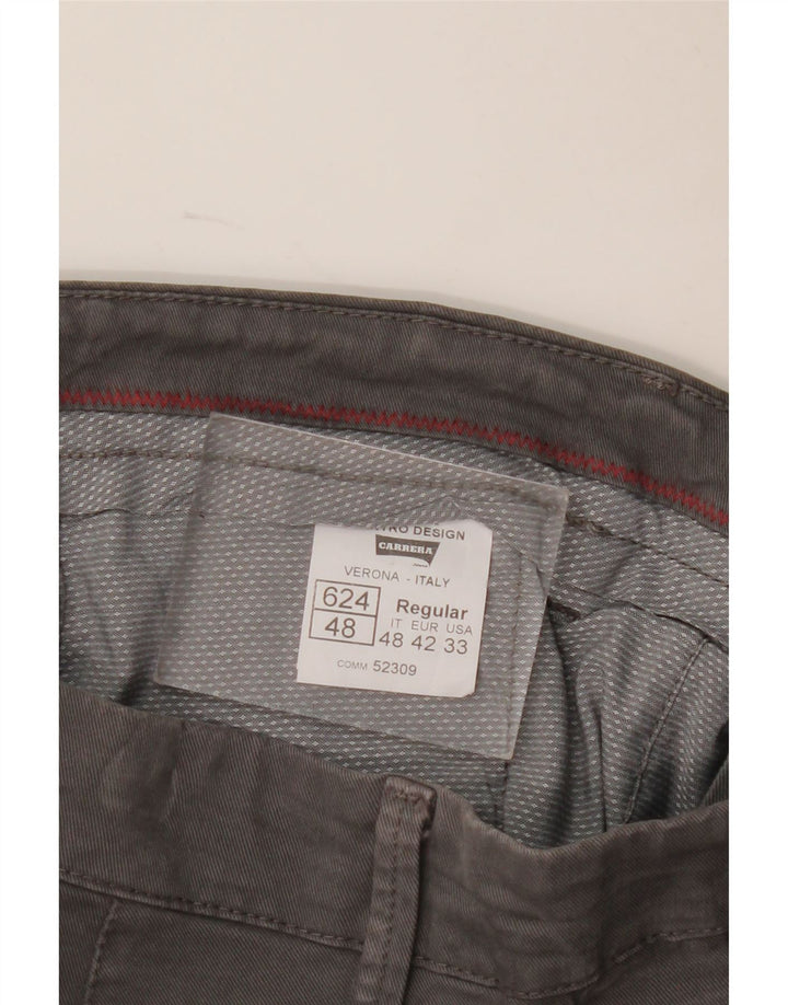 Męskie spodnie typu chino Carrera IT 48 Medium W33 L31 Szara bawełna
